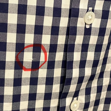 MADE IN JAPAN製 134 KAMAKURA Maker's Shirt 鎌倉 ギンガムチェック柄長袖シャツ ネイビー Mサイズ