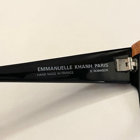 激レア HAND MADE IN FRANCE製 EMMANUELLE KHANH 80's リアルパイソンレザー仕様 レンズ無しサングラス ブラック