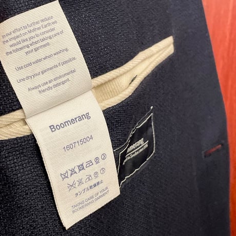 ☆タグ付き新古品☆ MADE IN PORTUGAL製 Boomerang コットンウールテーラードジャケット ネイビー 46サイズ