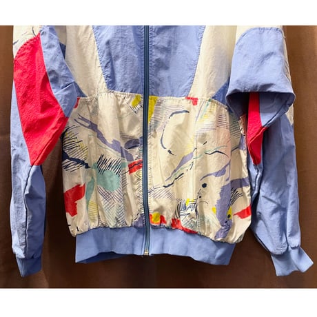 MADE IN DENMARK製 ibo design Tactel生地ナイロンフルジップジャケット ホワイト×ライトパープル 48サイズ