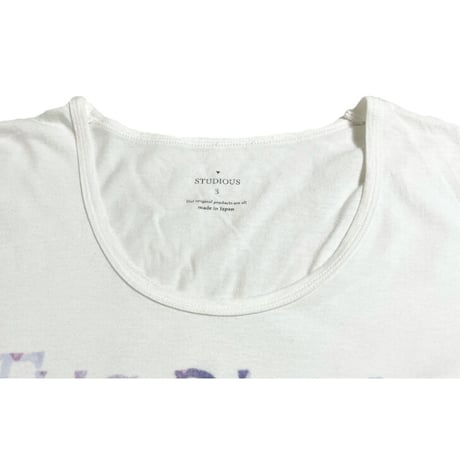 ▲訳あり商品▲ MADE IN JAPAN製 STUDIOUS ロゴプリントTシャツ ホワイト 3サイズ