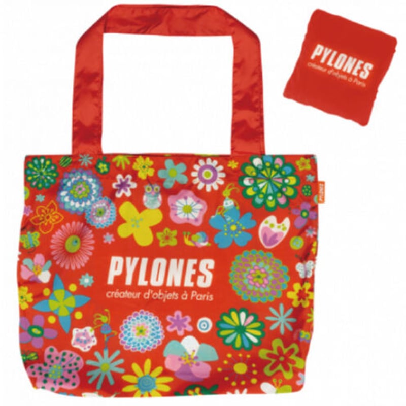☆新品☆ Pylones 折りたたみ式ショッピングエコバッグ レッド Fサイズ 