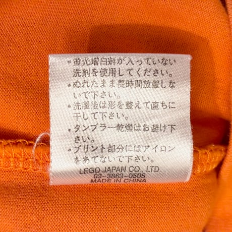 LEGO オフィシャル 2004年モデル プリント入り クルーネックTシャツ オレンジ Sサイズ
