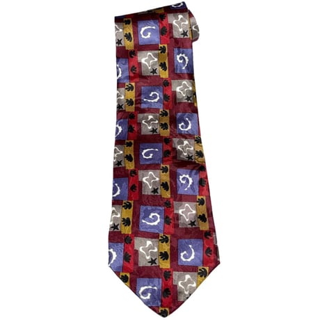 MADE IN ITALY製 GHERARDESCA 総柄シルクネクタイ マルチカラー
