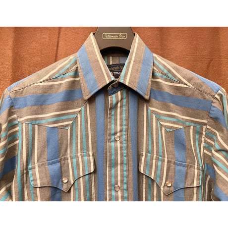 MADE IN USA製 80s～90s Panhandle Slim 長袖ストライプ柄ウエスタンシャツ マルチカラー 15-34サイズ