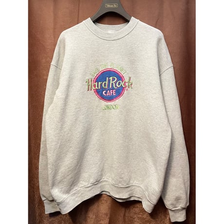 MADE IN IRELAND製 90s Hard Rock CAFE LONDON スウェットトレーナー SCREEN STARS by FRUIT OF THE LOOMボディ グレー XLサイズ