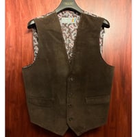 MADE IN UK製 Charles Rides スウェードレザー ジレベスト ブラウン 40サイズ