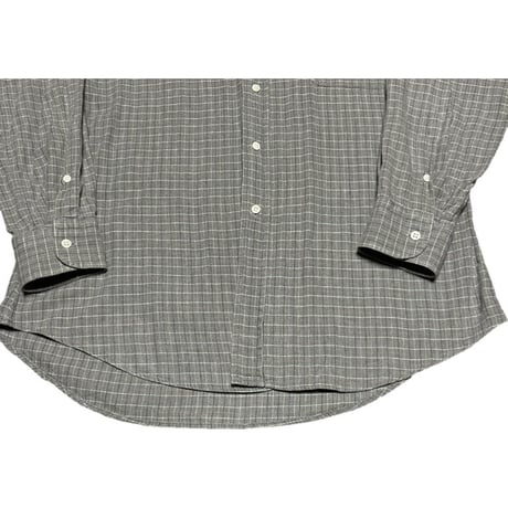Ermenegildo Zegna AT BARNEYS NEW YORK 長袖ボタンダウンチェック柄シャツ グレー 38/15サイズ
