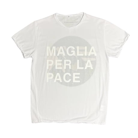 ★新品★ MADE IN ITALY製 MAGLIA 2024年SSモデル「PACE」ロゴプリントクルーネックTシャツ ホワイト S～Lサイズ