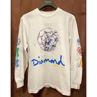 MADE IN MEXICO製 Diamond Supply Co. 長袖プリントTシャツ ホワイト Sサイズ