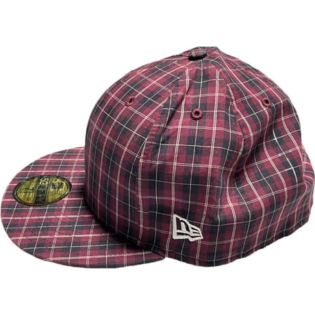 NEW ERA チェック柄ベースボールキャップ ワイン 7 3/4 61.5cm