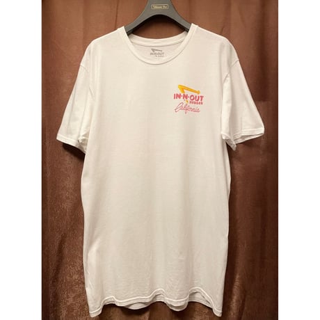 IN-N-OUT BURGER バックプリントTシャツ ホワイト Lサイズ