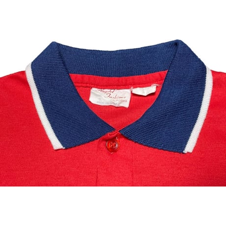 MADE IN USA製 Floydel Fashions CALIFORNIA USA 襟ラインポロシャツ レッド Sサイズ