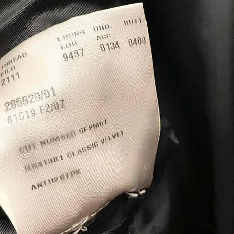 MADE IN ITALY製 RALPH LAUREN ベルベットテーラードジャケット ブラック 42Rサイズ