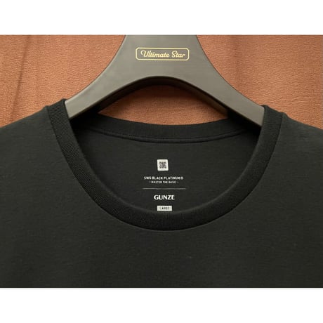 MADE IN JAPAN製 SWAGGER BLACK PLATINUM × GUNZE クルーネックTシャツ ブラック Lサイズ