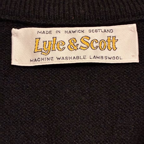 MADE IN SCOTLAND製 80s～90s LYLE & SCOTT Vネック ウールニットベスト ブラック