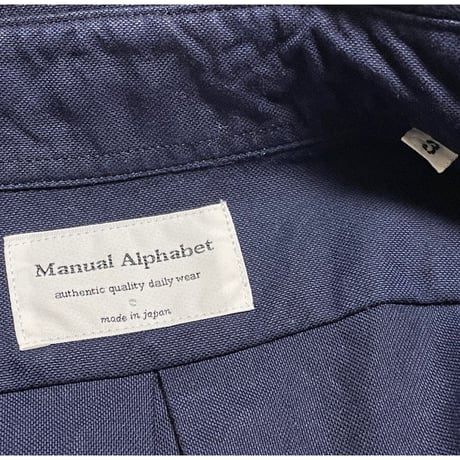 MADE IN JAPAN製 MANUAL ALPHABET 長袖ボタンダウンオックスフォードシャツ ネイビー 3サイズ