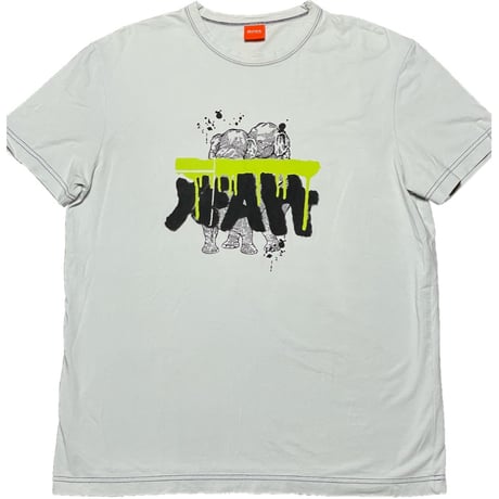 MADE IN PORTUGAL製 HUGO BOSS エレファントロゴ半袖Tシャツ ライトグレー Mサイズ