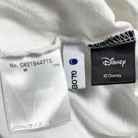GLOBAL WORK × Disney MICKEY MOUSE プリントTシャツ ホワイト Lサイズ