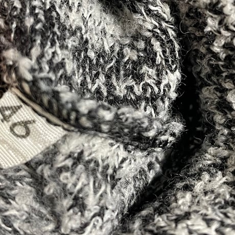 MADE IN ITALY製 BARNEYS NEWYORK 襟付きVネックセーター ホワイト×ブラック 46サイズ