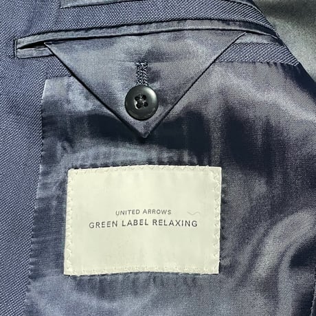 GREEN LABEL RELAXING STRONA生地 ウールスーツ ネイビー 44サイズ