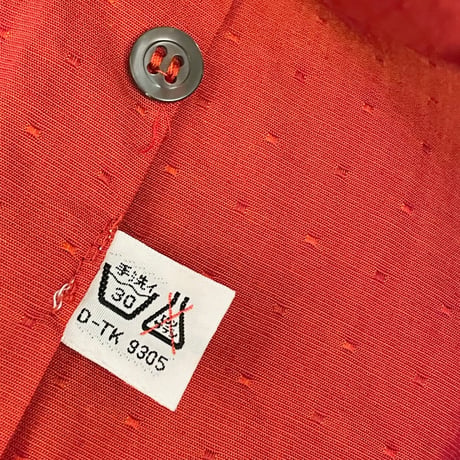 MADE IN ITALY製 BARNEYS NEWYORK 半袖開襟シャツ レッド Sサイズ