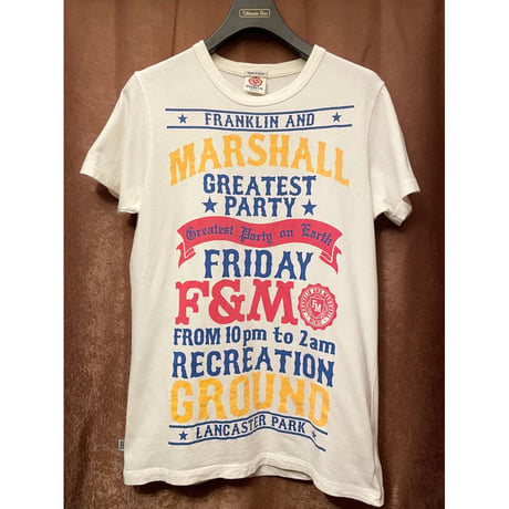 MADE IN ITALY製 FRANKLIN MARSHALL プリントTシャツ ホワイト Sサイズ