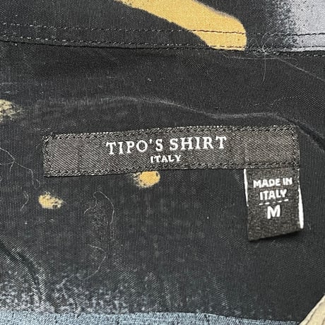 MADE IN ITALY製 TIPO'S SHIRT ITALY アロハシャツ ブラック Mサイズ
