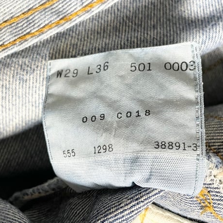 ▲訳あり商品▲ 希少 MADE IN USA 555 バレンシア工場製 LEVI'S 501XX BIGE 復刻デニムパンツ ライトインディゴ W29×L36