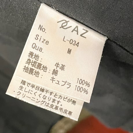 AZ by junhashimoto カウレザー M-65ジャケット モスグリーン Mサイズ