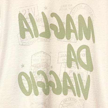 ★新品★ MADE IN ITALY製 MAGLIA 2024年SSモデル 「VIAGGIO」 ロゴプリント クルーネックTシャツ ホワイト S～Lサイズ
