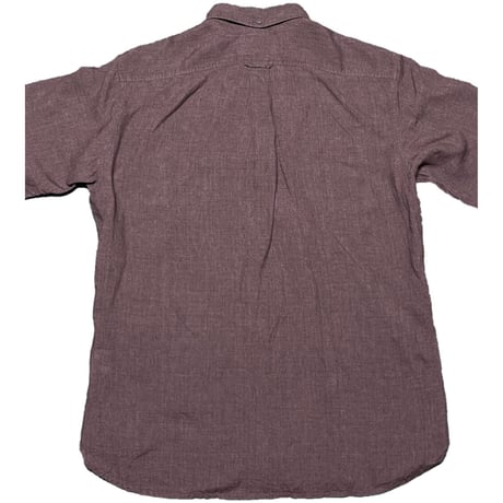 LINIFICIO FOR UNITED ARROWS GREEN LABEL RELAXING 半袖ボタンダウンリネンシャツ ブラウン Lサイズ
