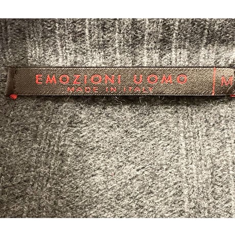 MADE IN ITALY製 EMOZIONI UOMO フルジップウールカーディガン グレー Mサイズ