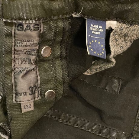 MADE IN EU製 GAS MORRISON MODEL ストレッチブラックデニムパンツ ブラック W32サイズ