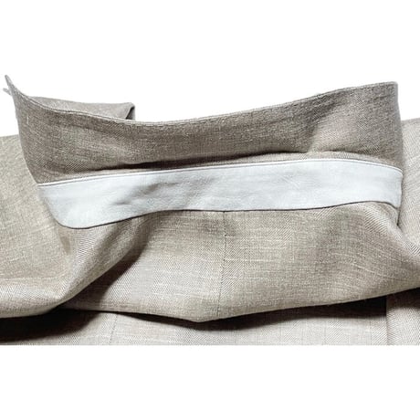 MADE IN ITALY製 Loro Piana ウールシルクリネン混シャドーヘリンボーン柄ジャケット ベージュ 48サイズ