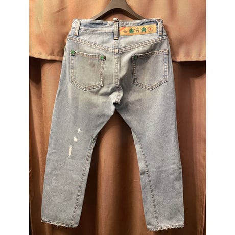 MADE IN ITALY製 DSQUARED2 ダメージ加工デニムパンツ ライトインディゴ 46サイズ