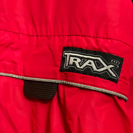 MADE IN ENGLAND製 90s TRAX PERTEX素材 フード付き裏ボアナイロンジャケット レッド Lサイズ