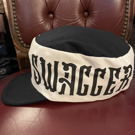 MADE IN JAPAN製 SWAGGER アーミーキャップ ホワイト×ブラック Fサイズ