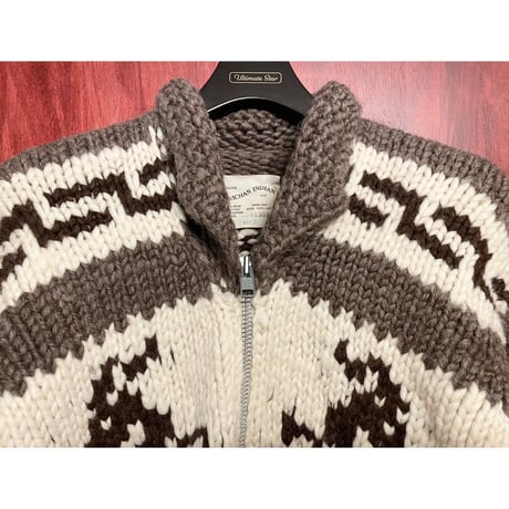 COWICHAN INDIAN KNIT トナカイ柄ウールカウチンセーター アイボリー×ブラウン