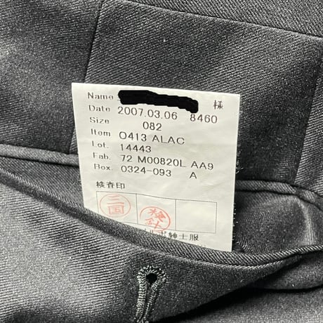 MADE IN JAPAN製 azabu tailor Loro Piana生地ウールスラックス チャコールグレー W82サイズ