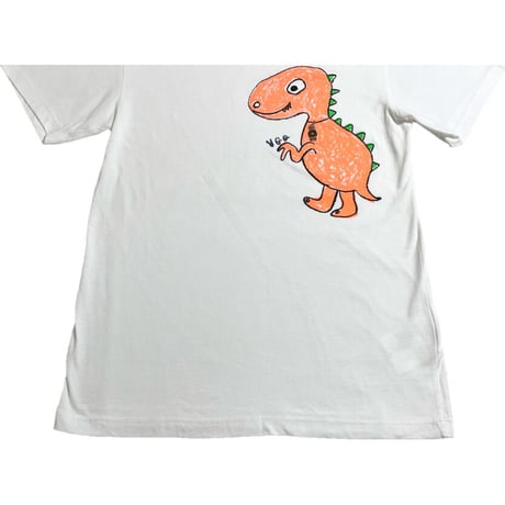 VANILLA GATE-GALA 恐竜プリントTシャツ ホワイト Mサイズ