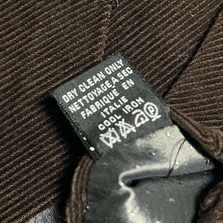 MADE IN ITALY製 GIANFRANCO FERRE コーデュロイコットンネクタイ ダークブラウン