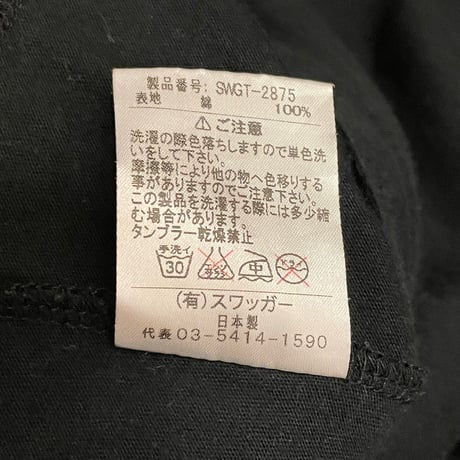 MADE IN JAPAN製 SWAGGER 猫デザイン プリントTシャツ ブラック Sサイズ