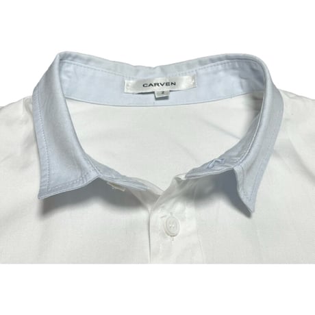 【三越伊勢丹取り扱い】 CARVEN 長袖クレリックシャツ ホワイト 2サイズ