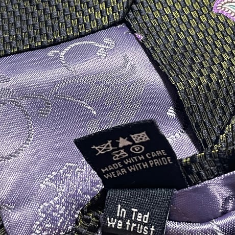 MADE IN USA製 TED BAKER LONDON ペイズリー柄シルクネクタイ カーキ