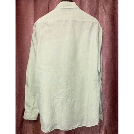MADE IN JAPAN製 Maker's Shirt 鎌倉 長袖リネンシャツ ライトグリーン Lサイズ