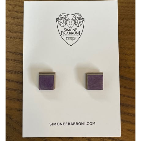 ★新品★ HANDMADE MADE IN ITALY製 SIMONE FRABBONI リサイクルスケートボードピアス パープル×グリーン