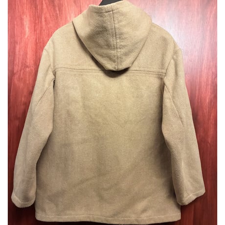 MADE IN ENGLAND製 フード付き ウールナイロンコート ベージュ