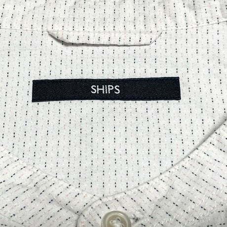 MADE IN JAPAN製 SHIPS 長袖バンドカラーシャツ ホワイト Mサイズ