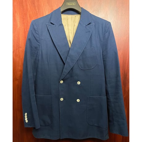 MADE IN BULGARIA製 J.LINDEBERG SLIM FIT コットンリネンダブルテーラードジャケット ネイビー 46Rサイズ
